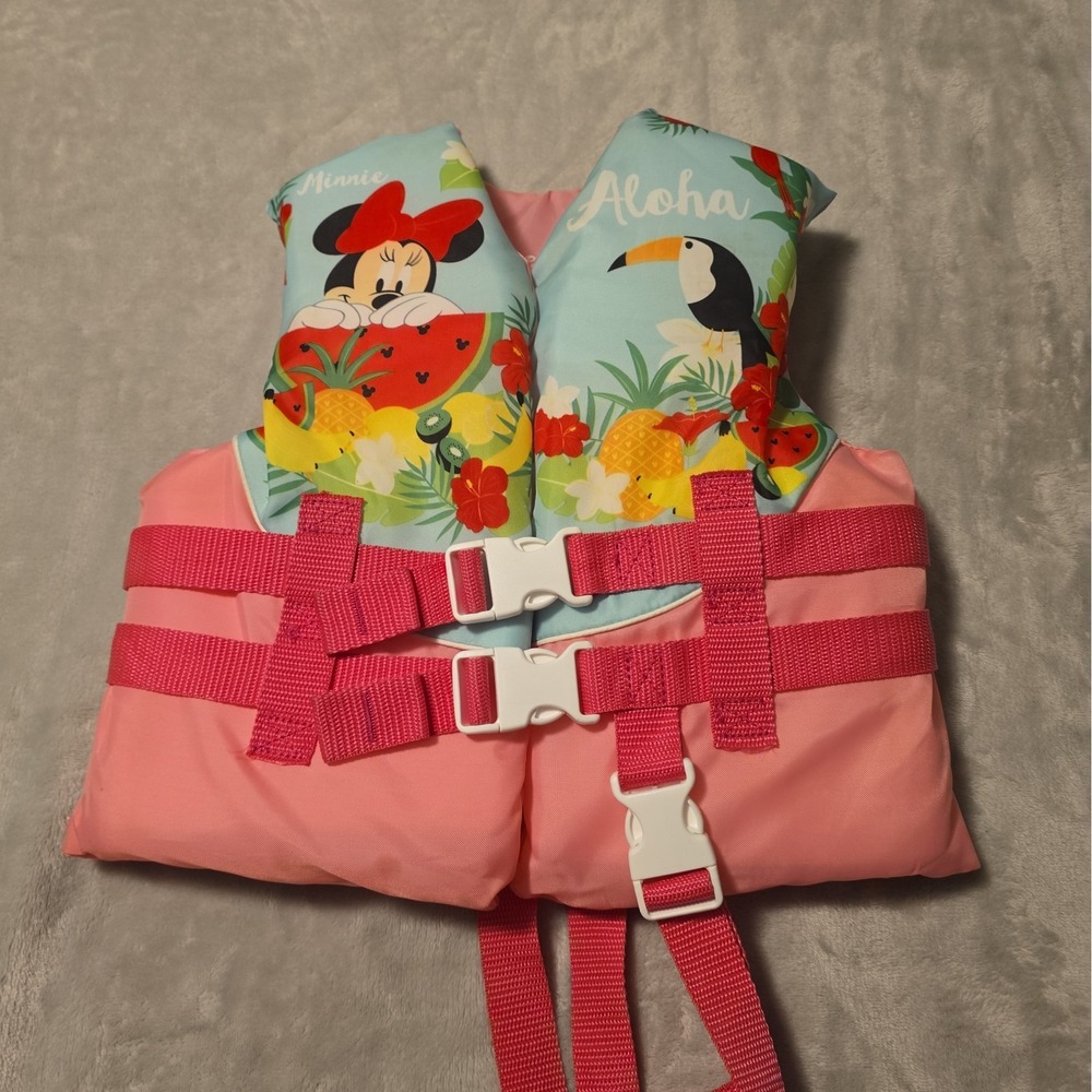 Minnie Mouse w/ Watermelon Pink Girls Life Vest Children 30-50lbs Life Jacket